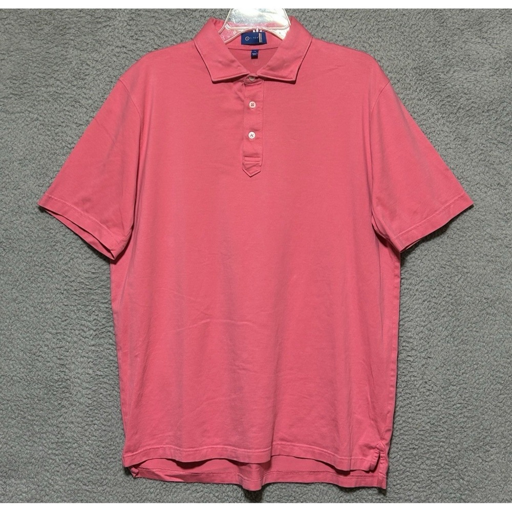 Stitch Golf Shirt Mens Large Polo‎ Short Sleeve Performance Pink Stretch